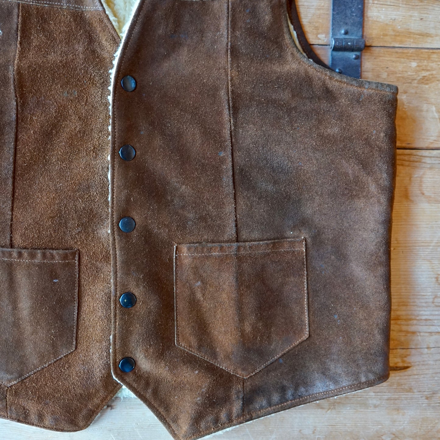 Vintage Joo Kay Leather Shearling Vest