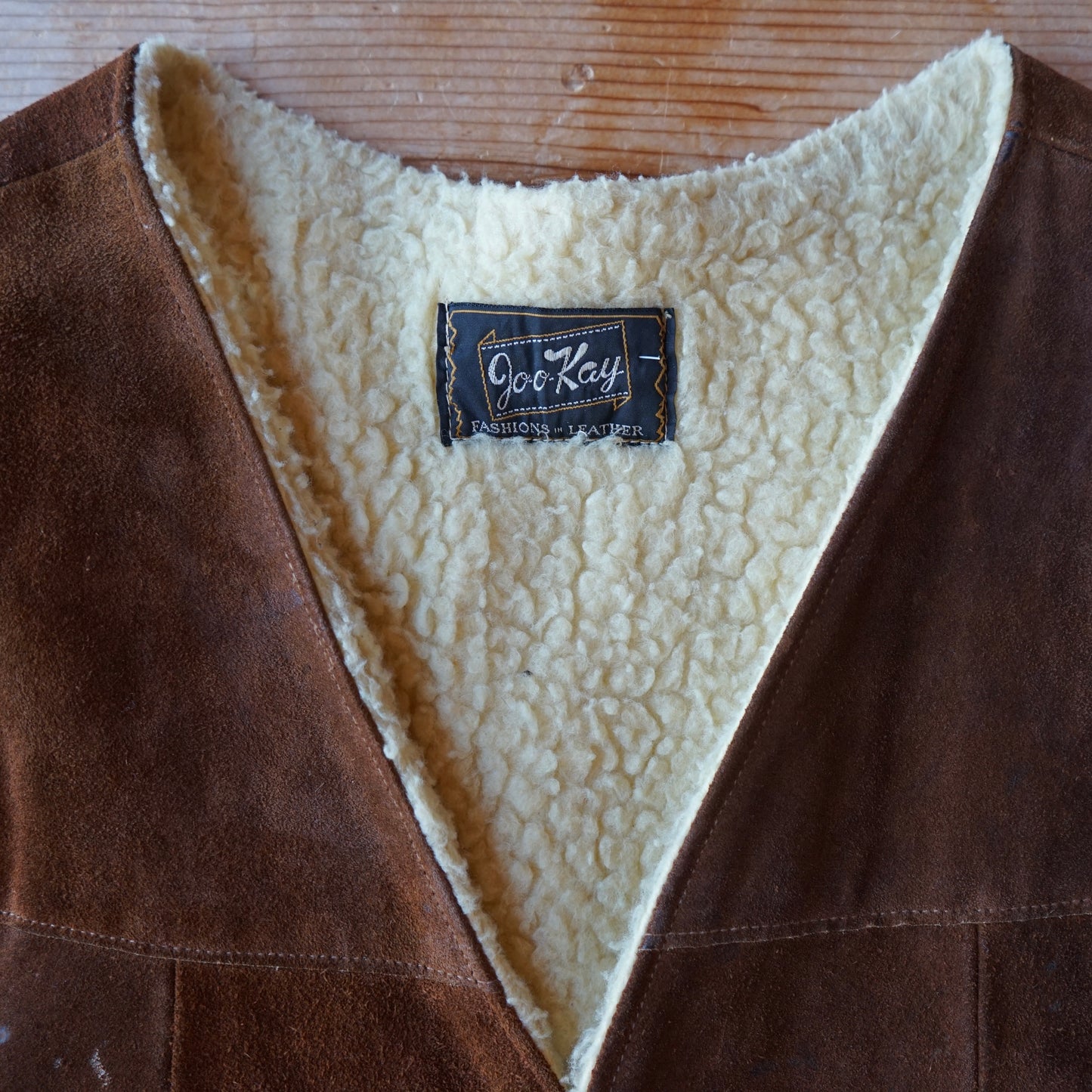 Vintage Joo Kay Leather Shearling Vest