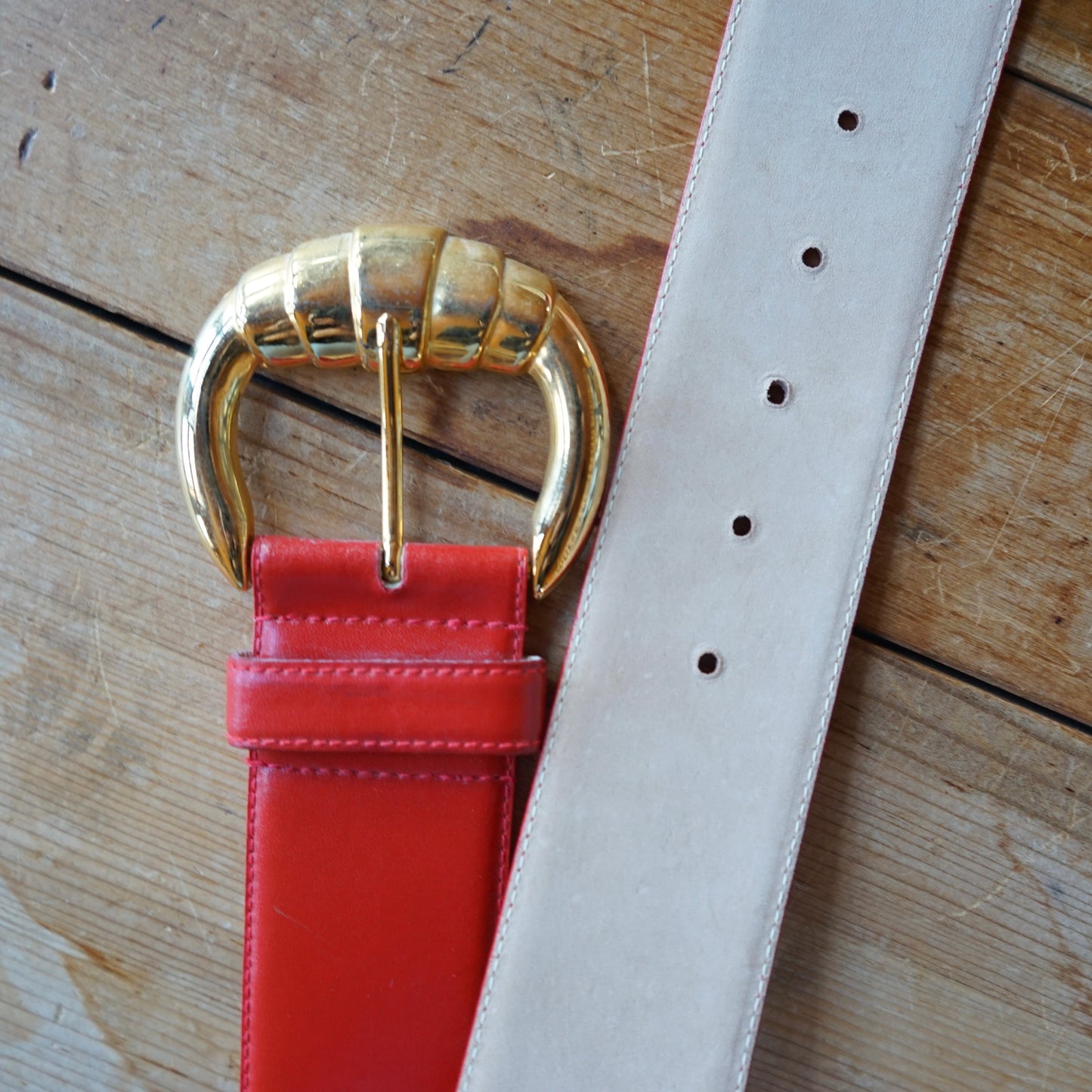 Vintage Amanda Smith Red Leather Belt