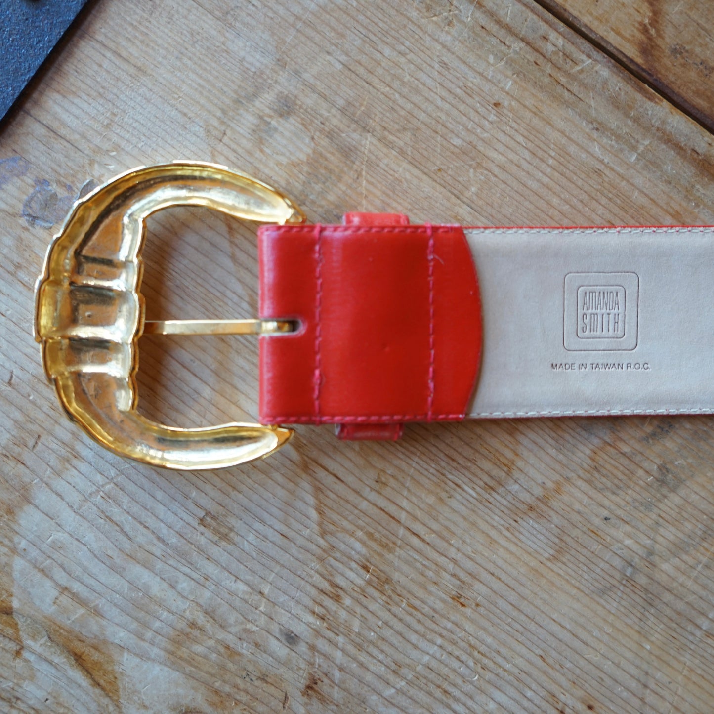 Vintage Amanda Smith Red Leather Belt