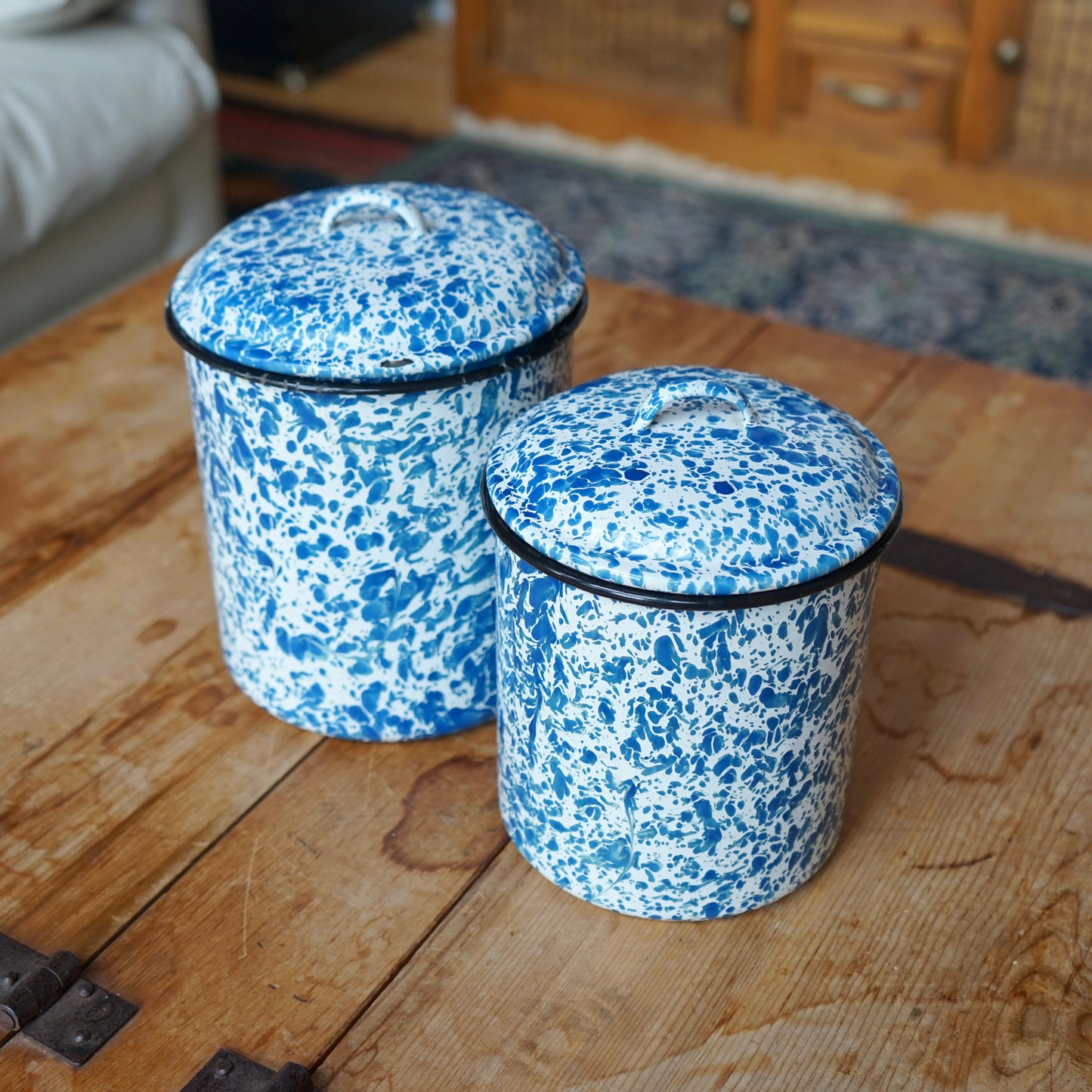 Set of 2 Enamel Containers