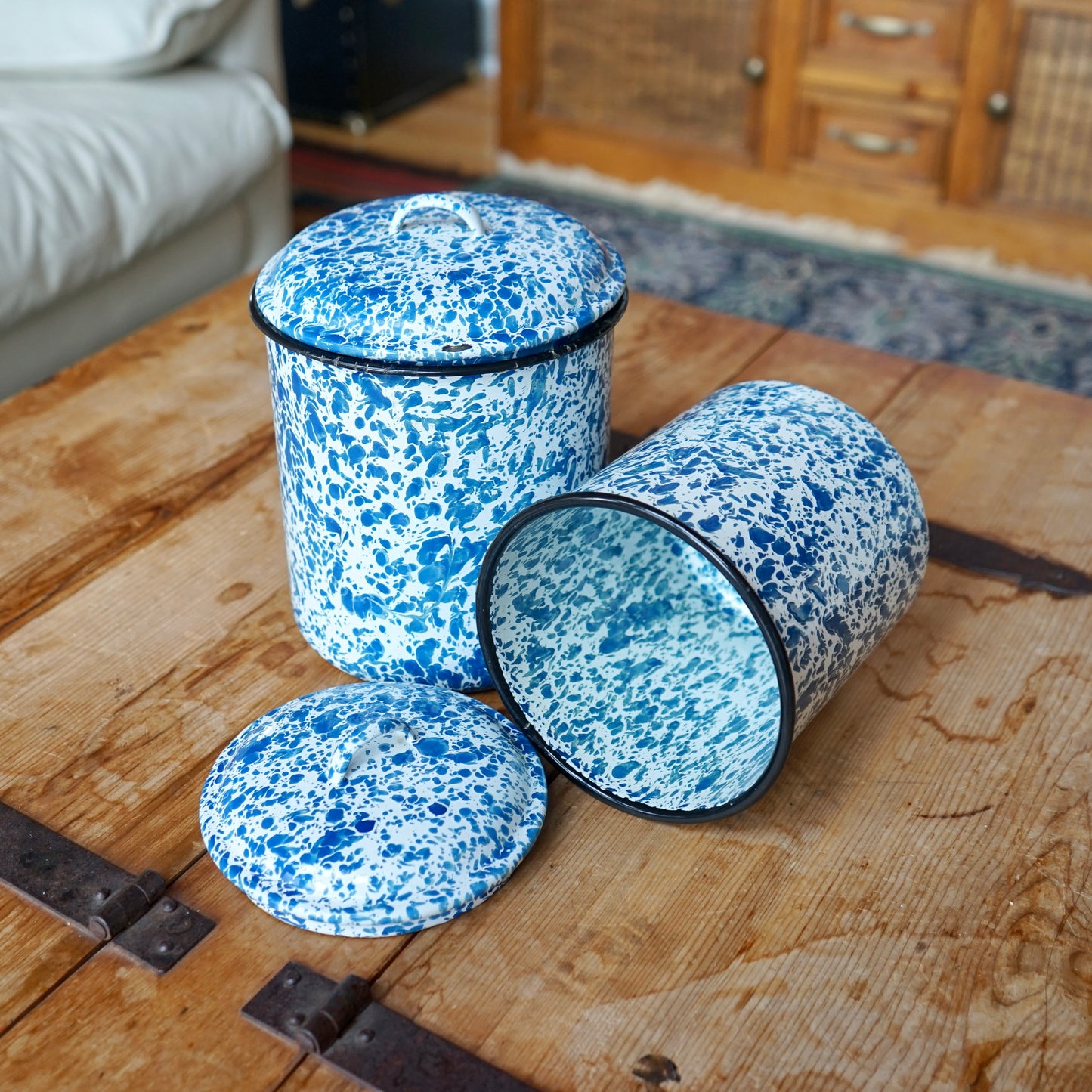 Set of 2 Enamel Containers