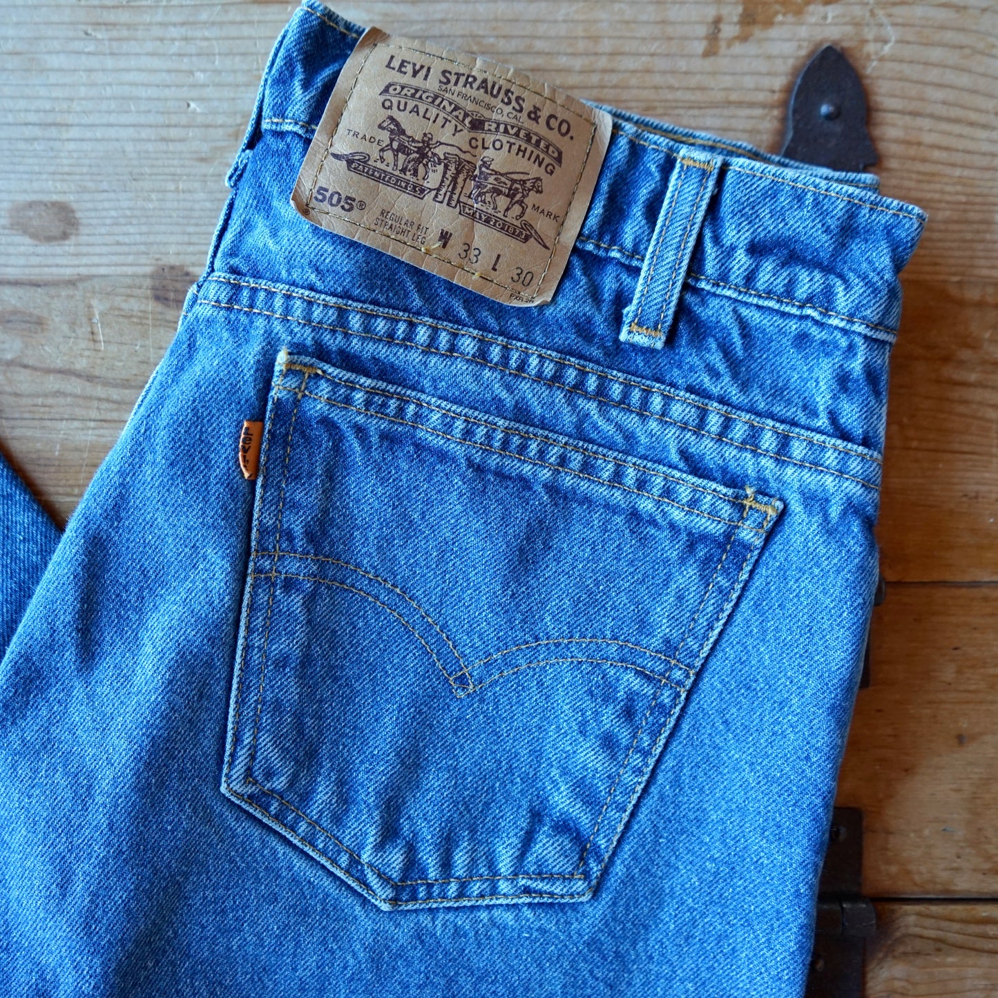 Vintage Orange Tab 505 Levis 33W 30L