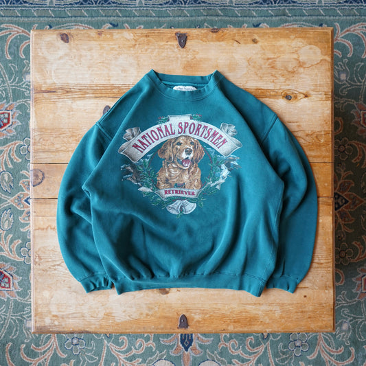 Vintage Ozark Mountain Outfitters National Sportsman Golden Retriever Sweatshirt Size L