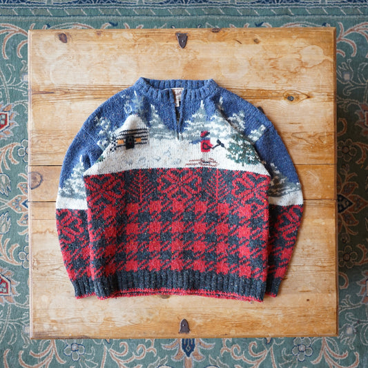 Vintage Woolrich Winter Scene Sweater Size M