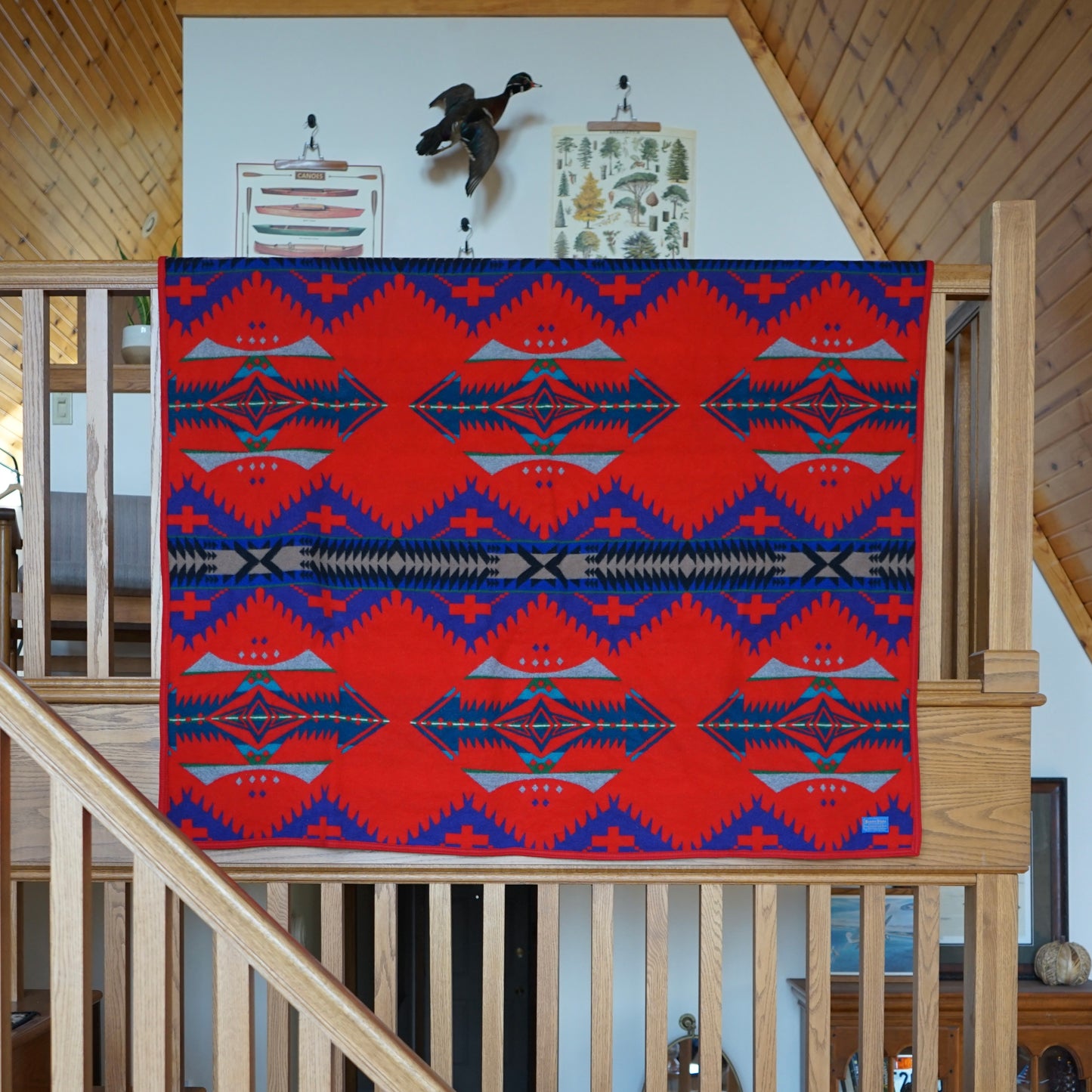 Vintage Pendleton Beaver State Red & Purple Blanket