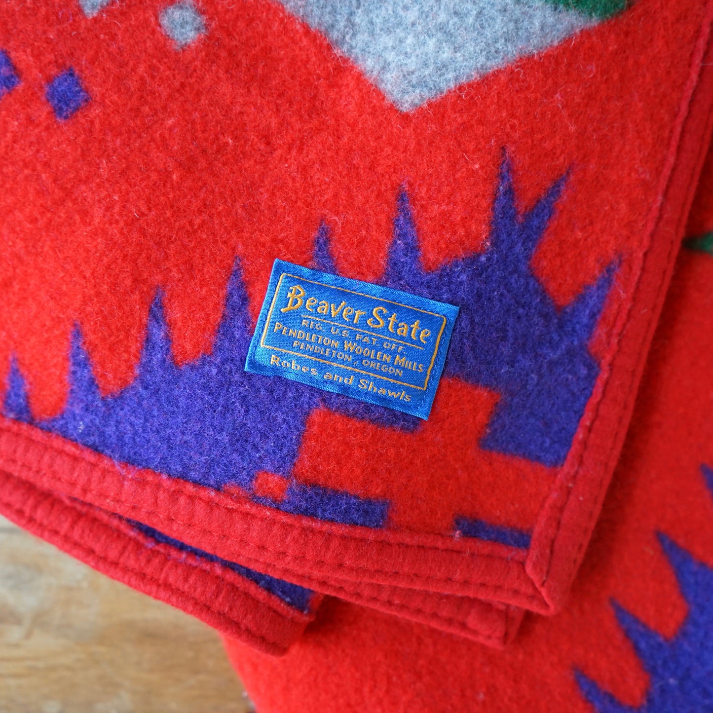 Vintage Pendleton Beaver State Red & Purple Blanket