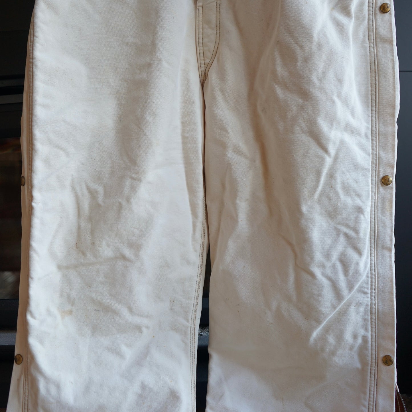 Vintage Faded Cream Carhartt Insulated Coveralls Size L