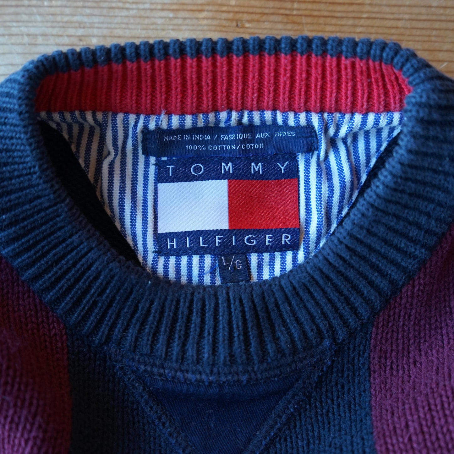 Vintage Tommy Hilfiger 100% Cotton Sweater Size L