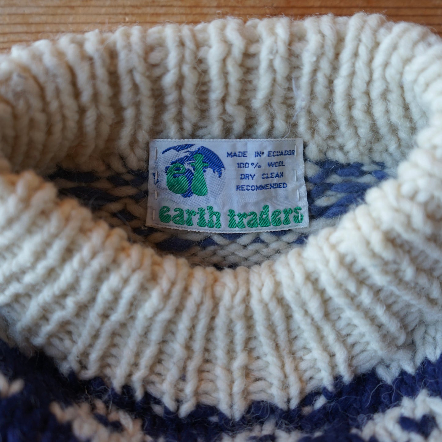 Vintage Earth Traders 100% Wool Sweater Size L