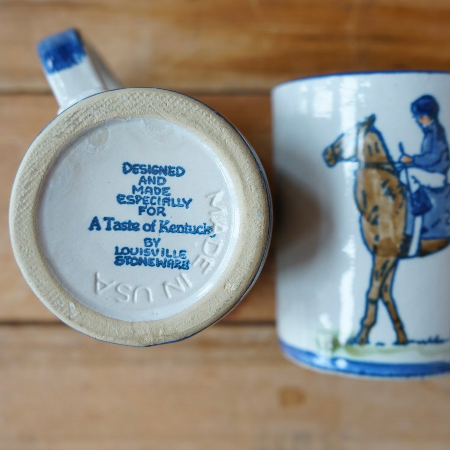 Vintage Louisville Stoneware Equestrian Mugs