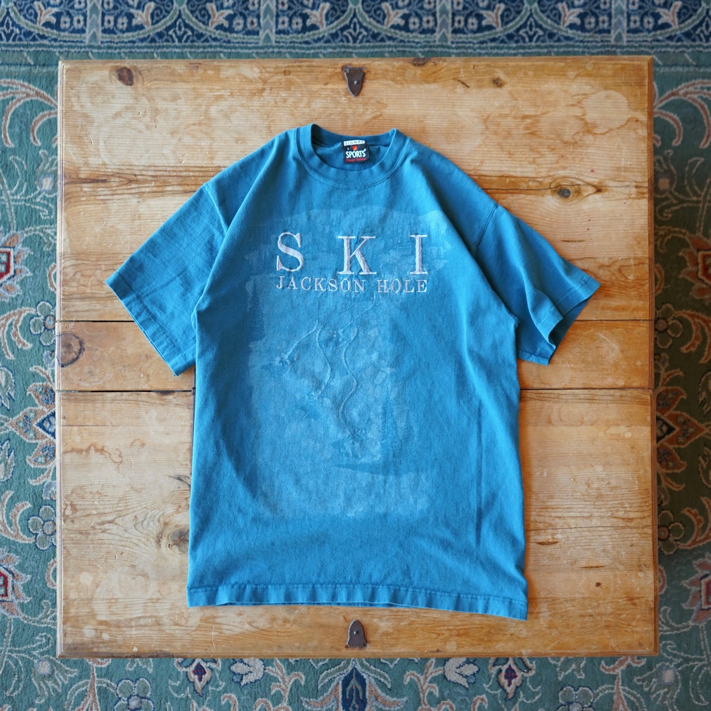 Vintage Ski Jackson Hole Embroidered Tee Size M/L