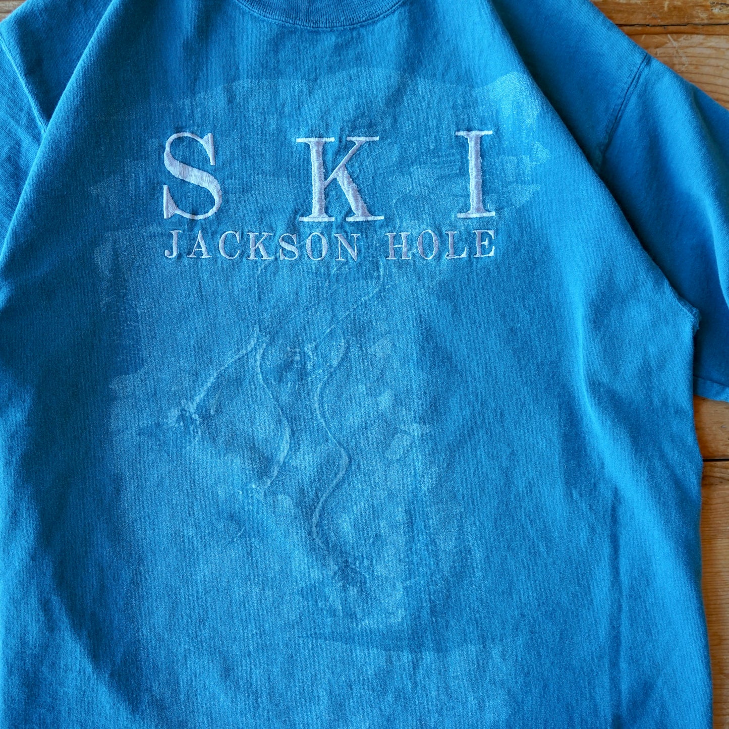 Vintage Ski Jackson Hole Embroidered Tee Size M/L