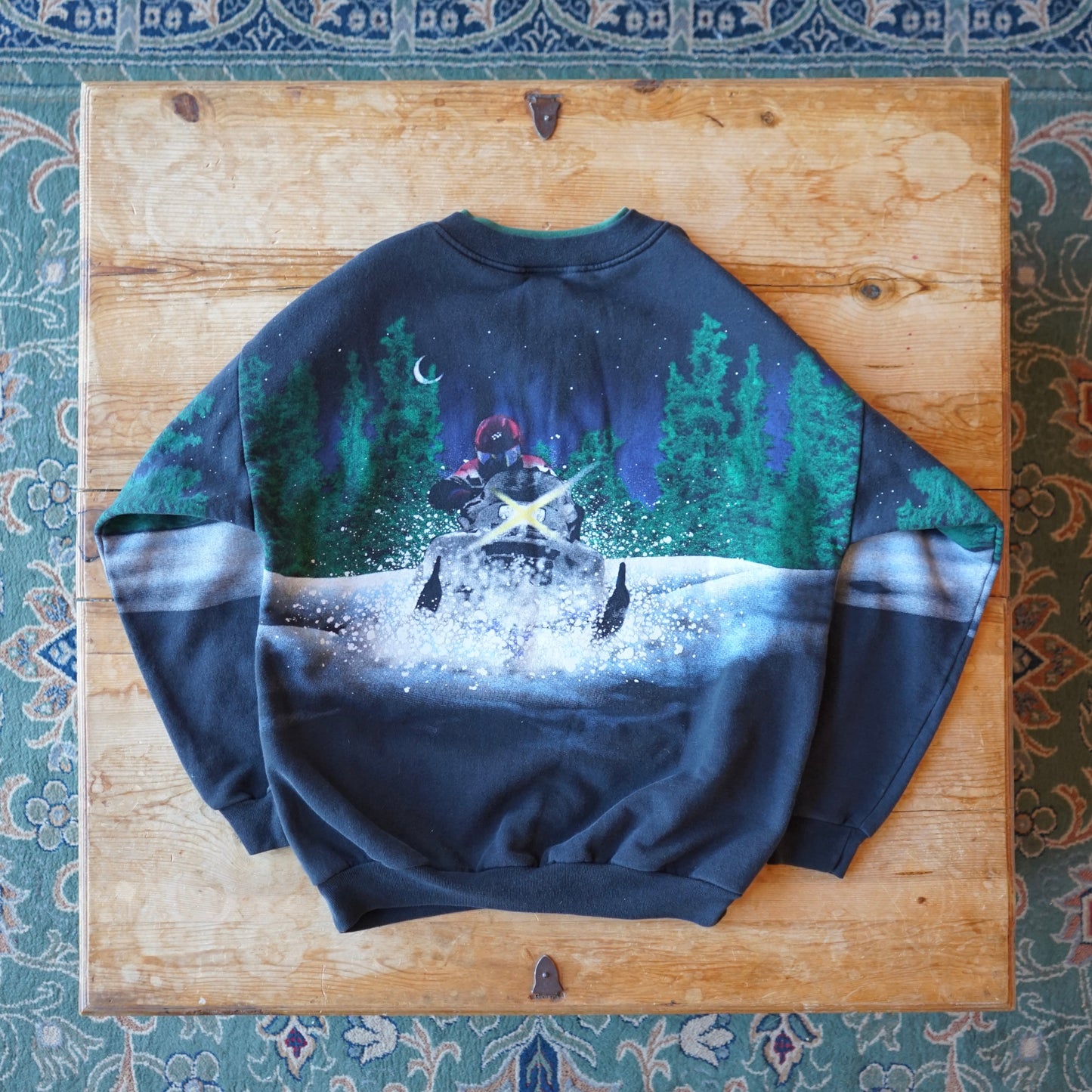 Vintage Wraparound Artisans Sunschein Design Snowmobile Sweatshirt Size L