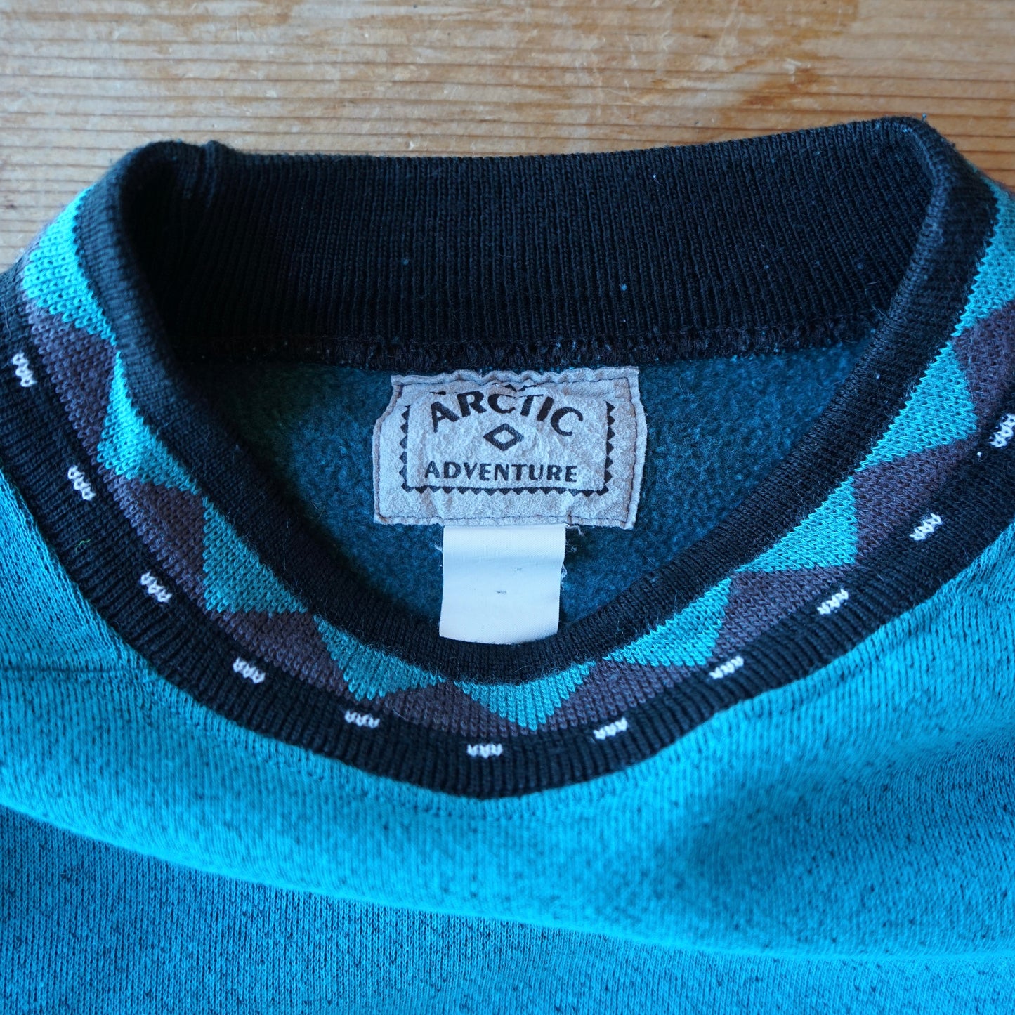 Vintage Arctic Adventure Teal Alaska Sweatshirt Size L/XL