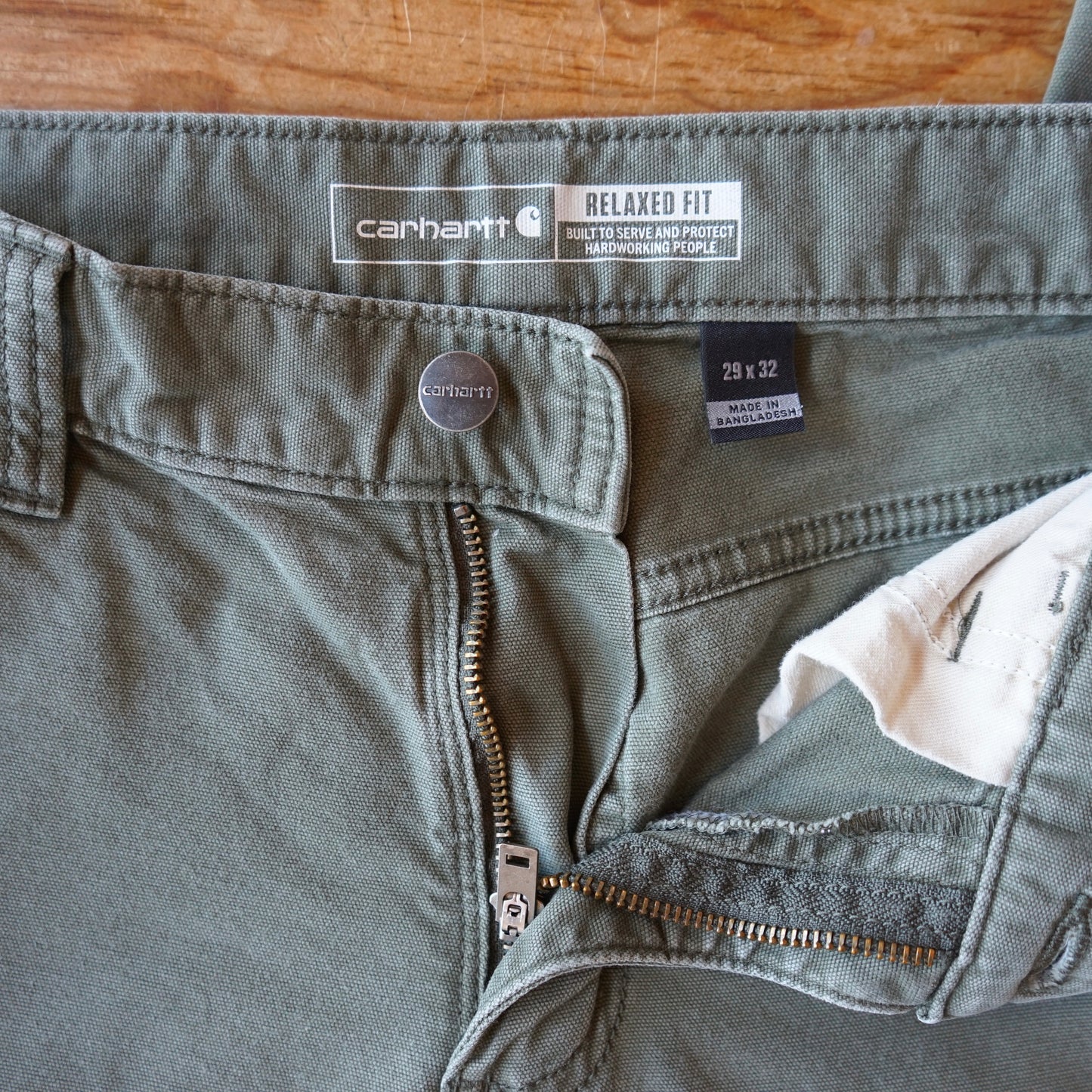 Carhartt Olive Relaxed Fit Workpants Size 29x32