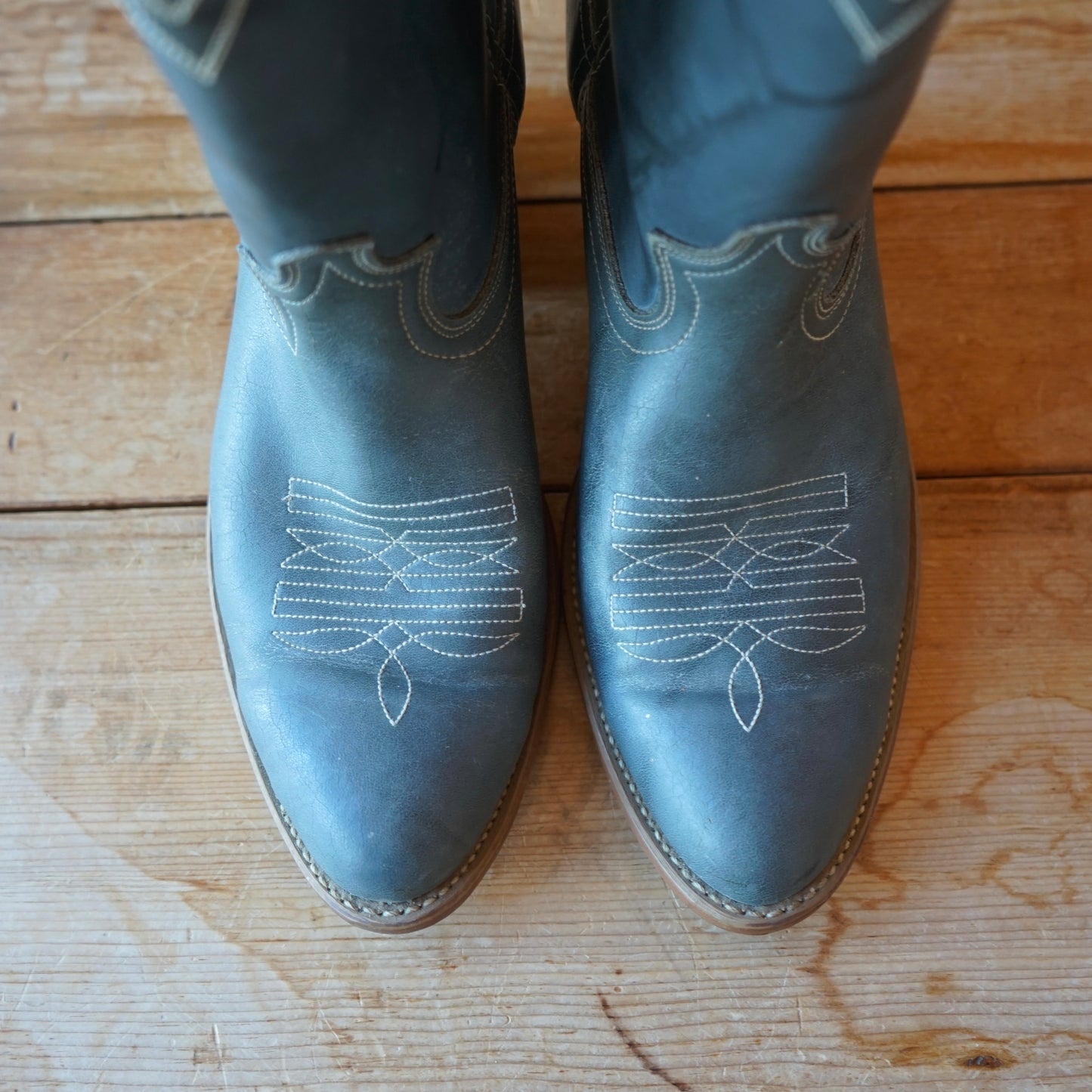 Vintage Gray Cowboy Boots Size Mens 9FW