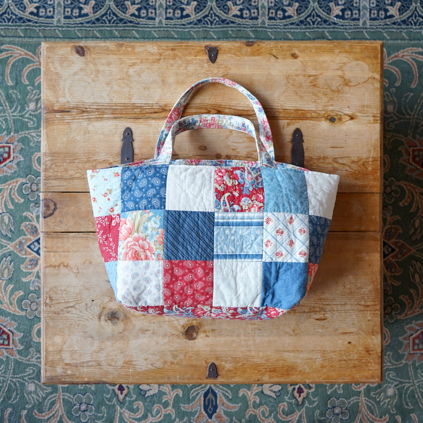 Large Handmade Patch Quilt Tote Bag