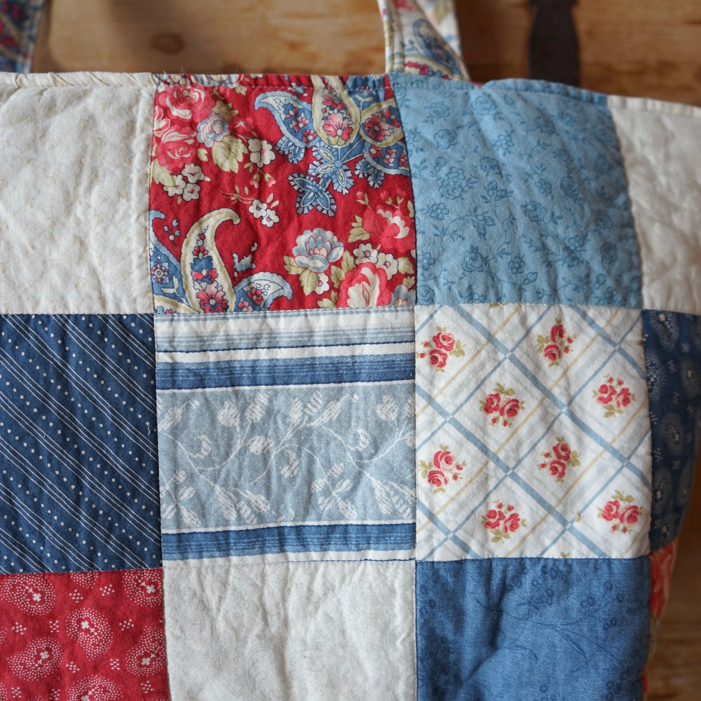 Large Handmade Patch Quilt Tote Bag