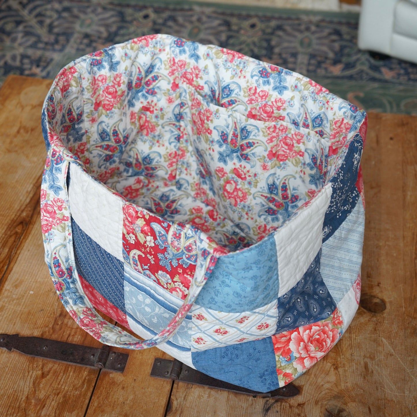 Large Handmade Patch Quilt Tote Bag