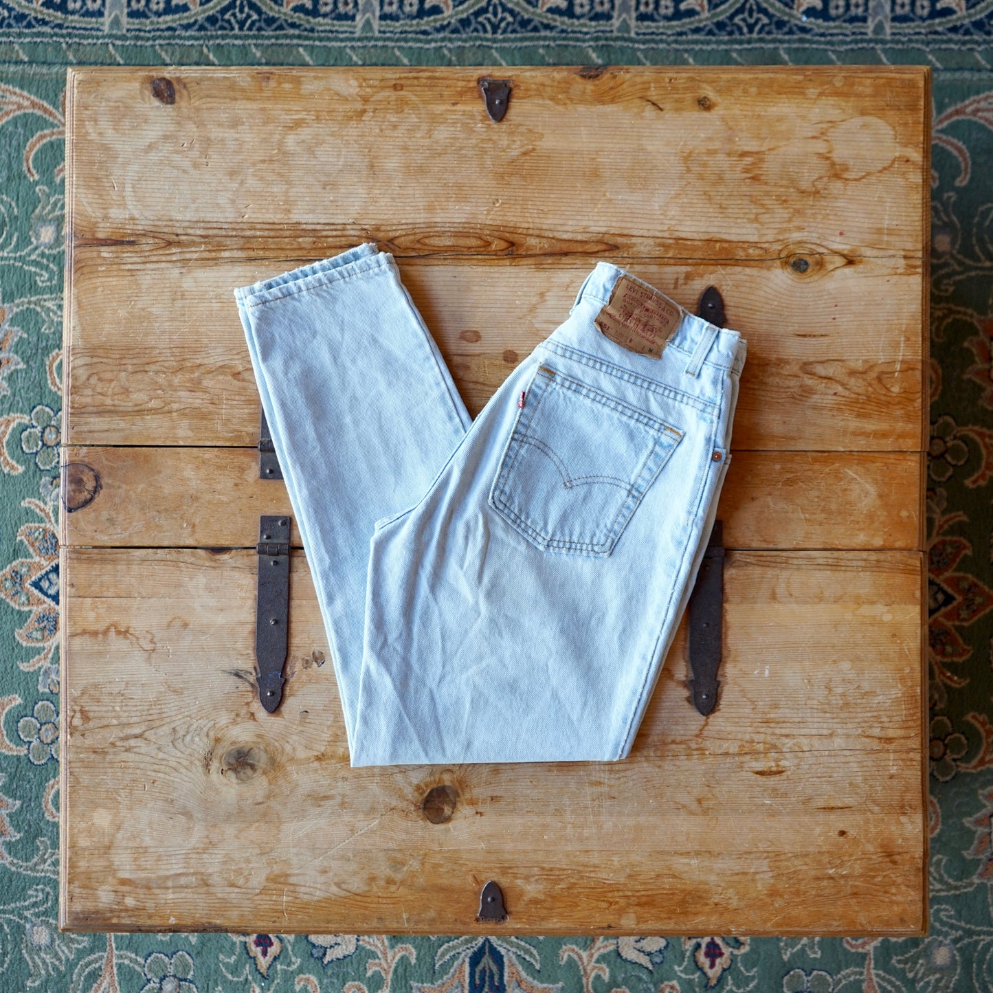 Vintage 551 White Washed Levis Size 10 Med