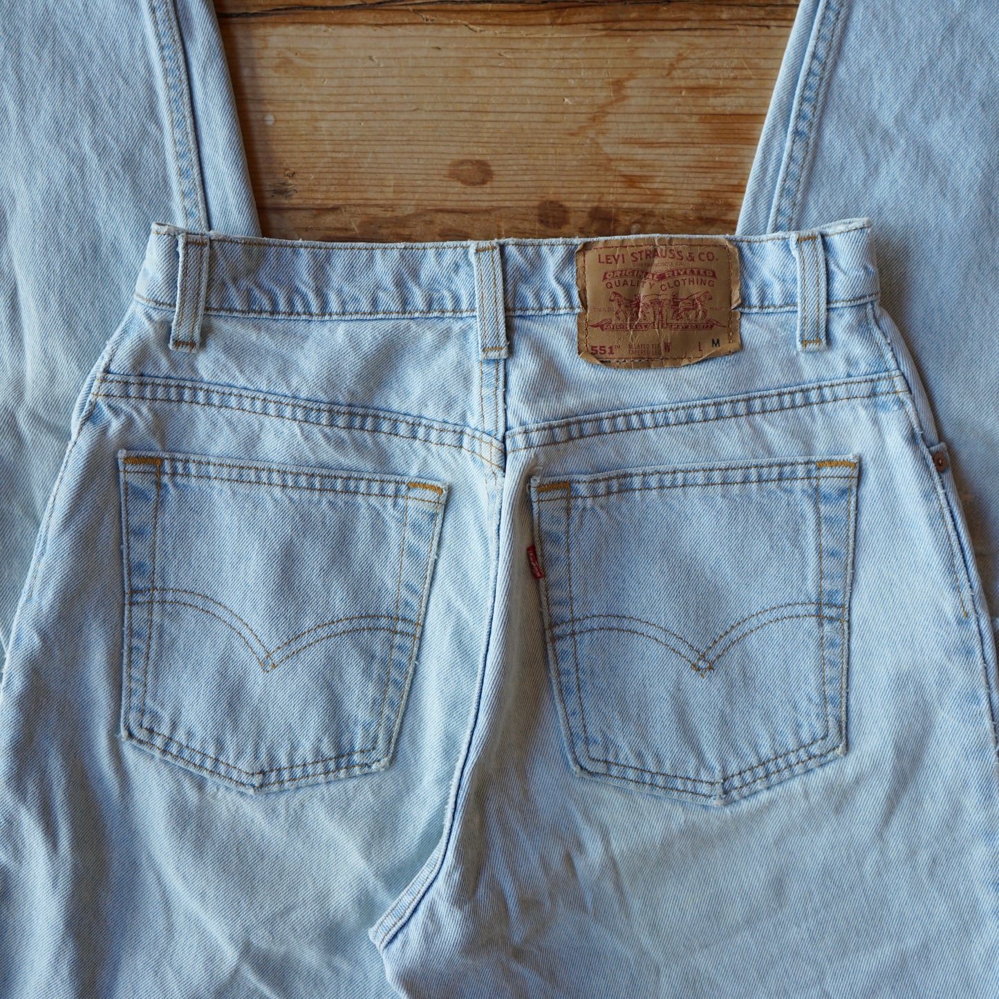 Vintage 551 White Washed Levis Size 10 Med
