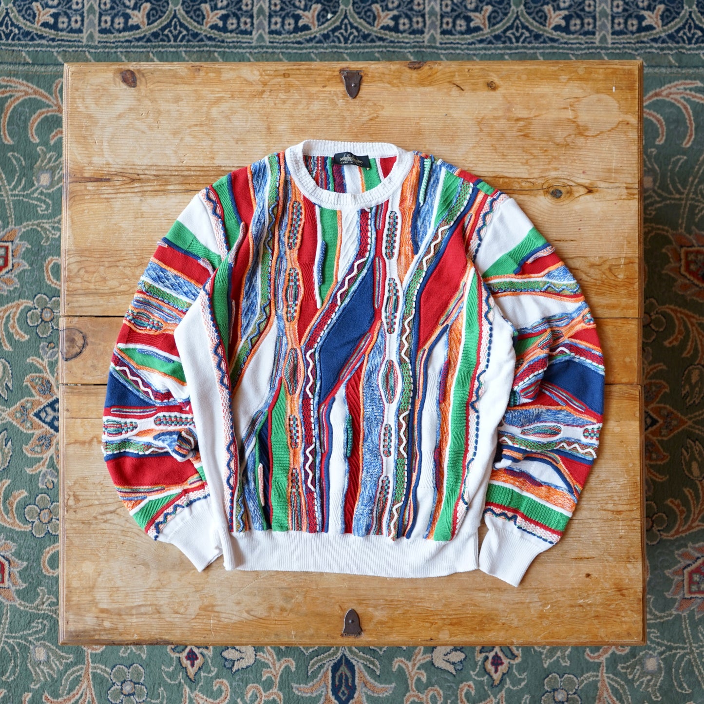 Vintage Monte Chiaro Made in Italy Coogi Style Sweater Size M/L