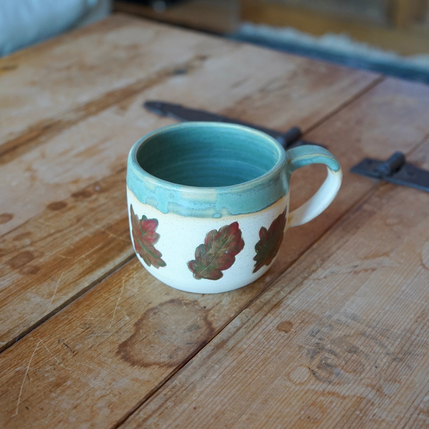 Large Handmade Leaf Mug