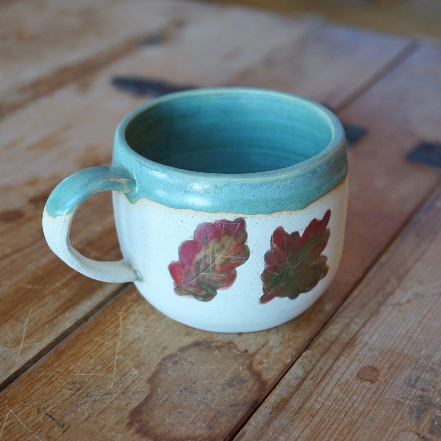 Large Handmade Leaf Mug