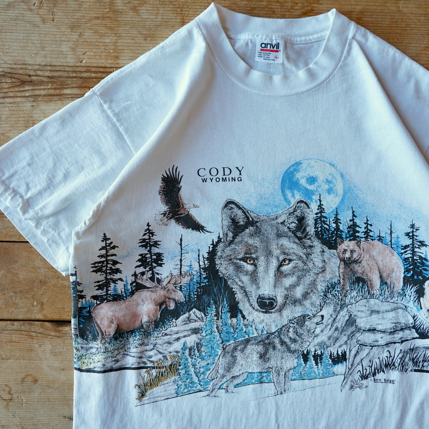 Vintage Cody Wyoming Wolf Tee Size L