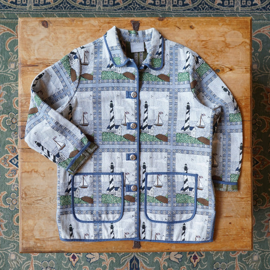 Vintage Blair Lighthouse Tapestry Jacket Size L