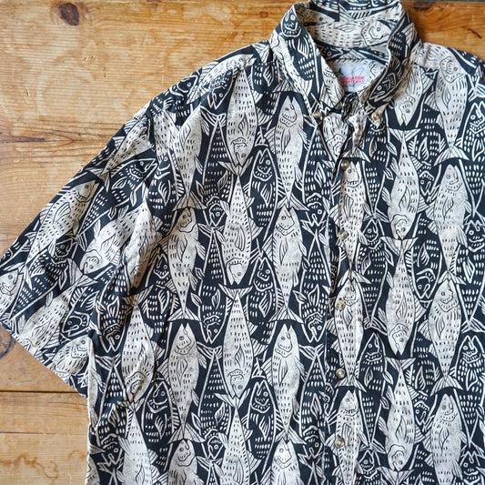 Vintage Worldwide Sportsman 100% Cotton Fish Button Up Size XL