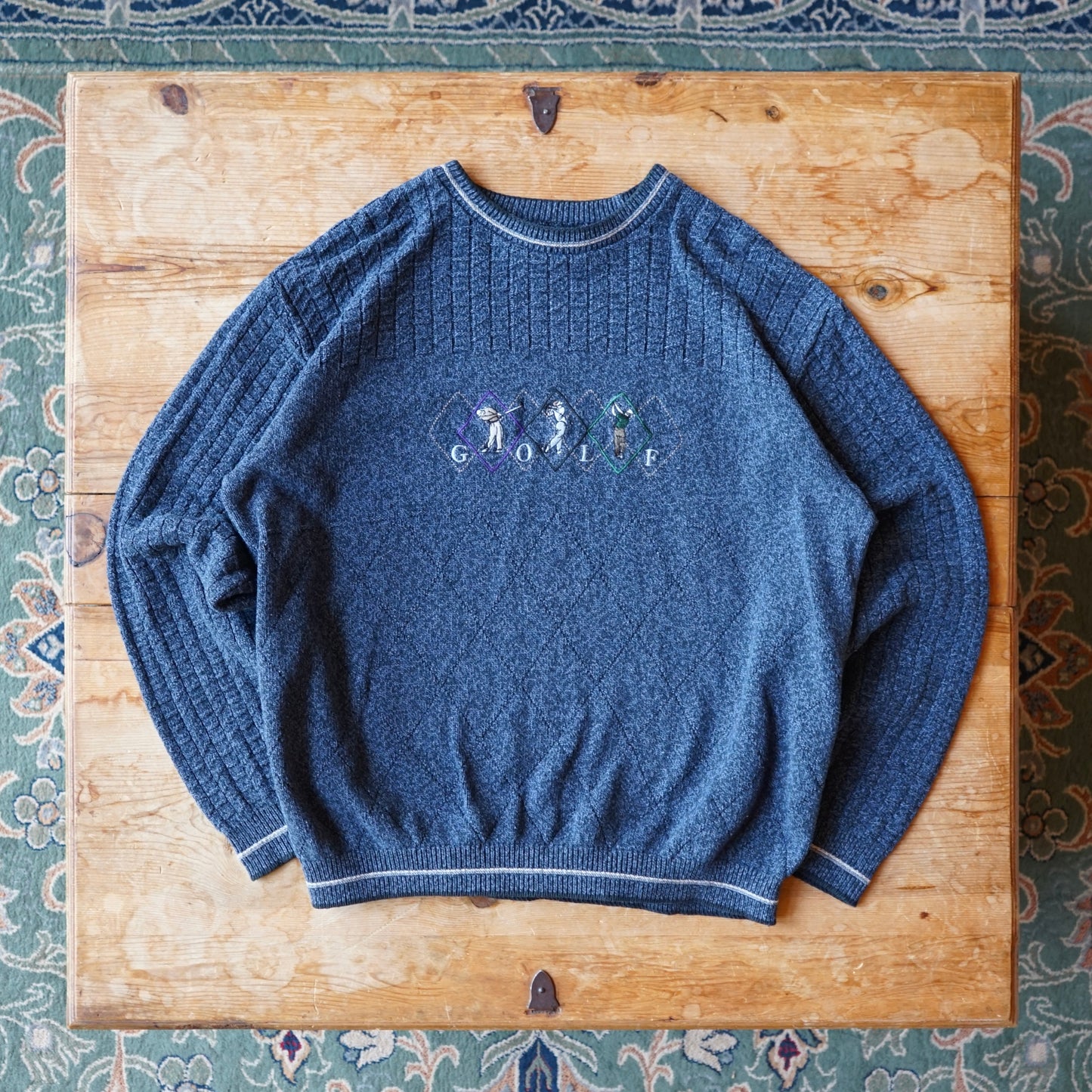 Vintage Haggar Embroidered Golf Sweater Size XL