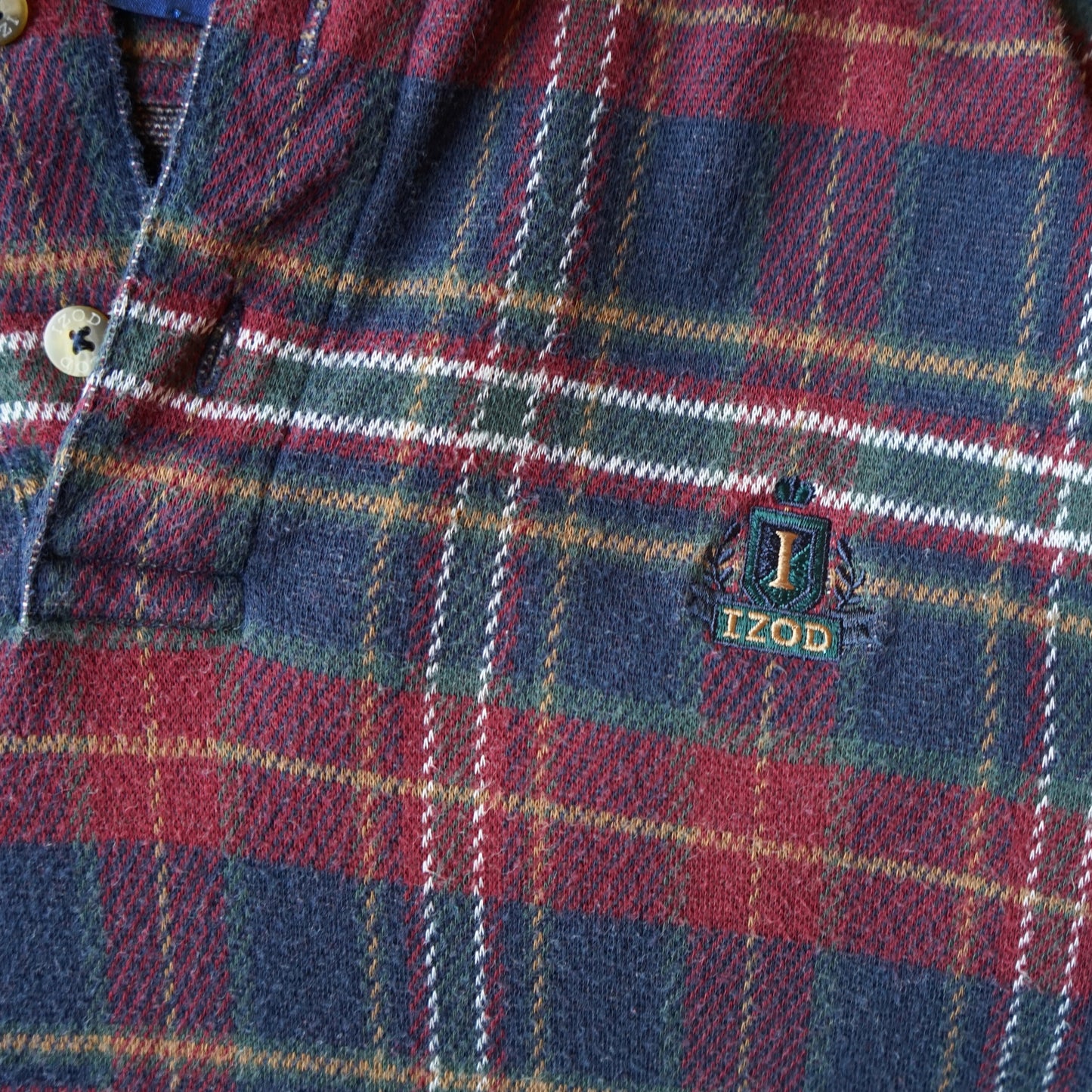 Vintage 100% Cotton Plaid IZOD Flannel Size M