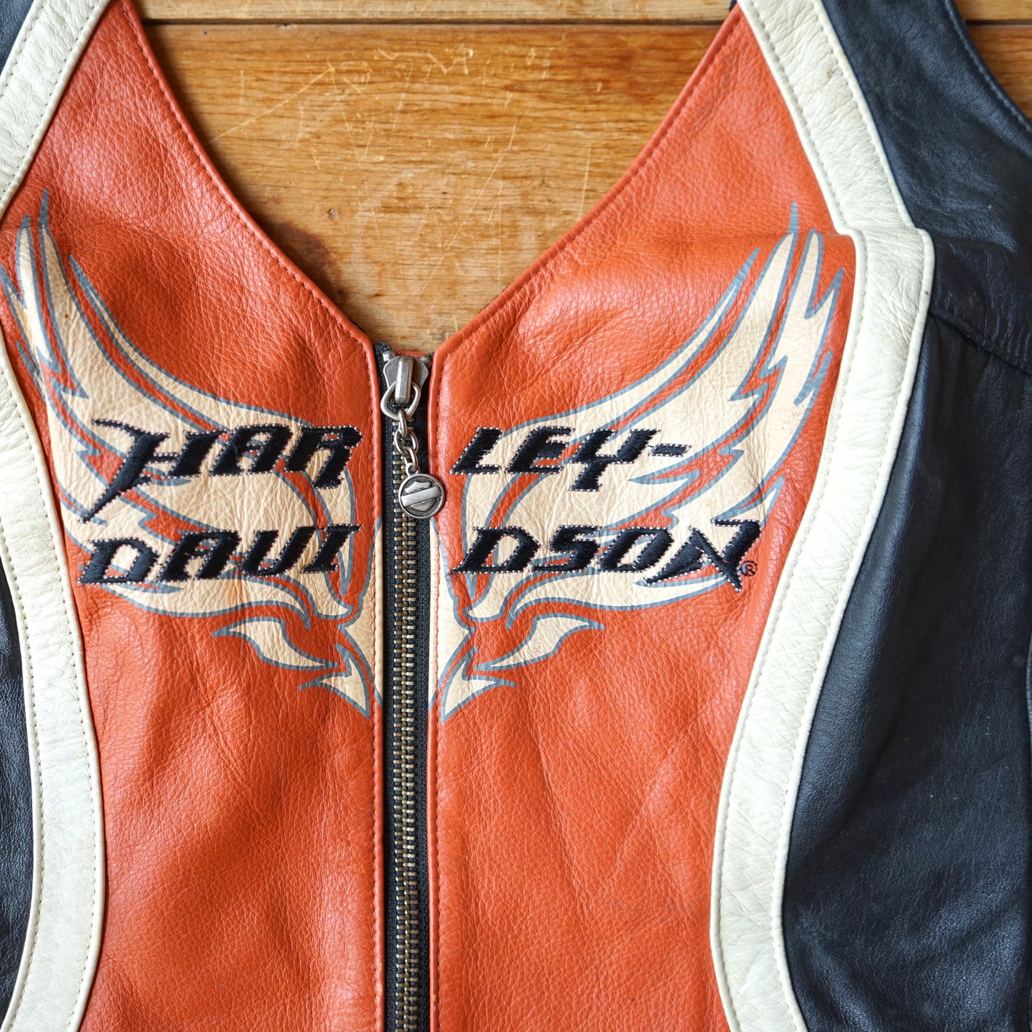 Vintage Harley Davidson Leather Halter Top Size S