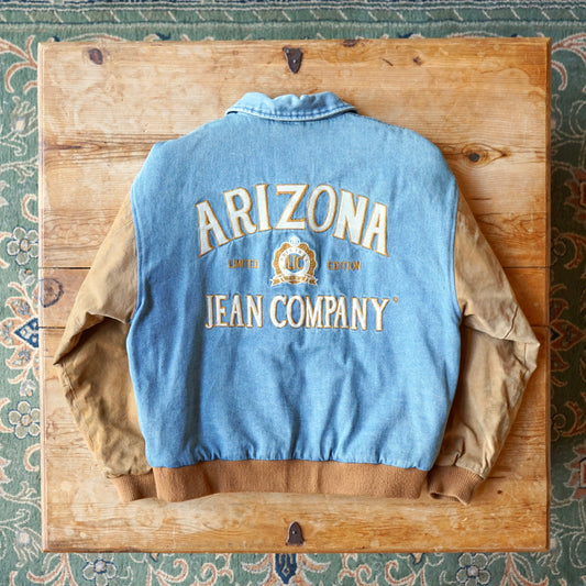 Vintage Denim & Leather Arizona Jean Company Bomber Jacket Size M/L