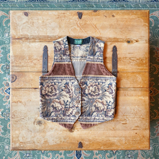 Vintage Floral Tapestry Vest Size M/L