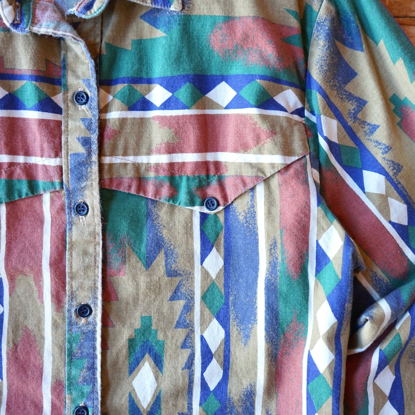 Vintage Cameo Rose Western Button Up Size S