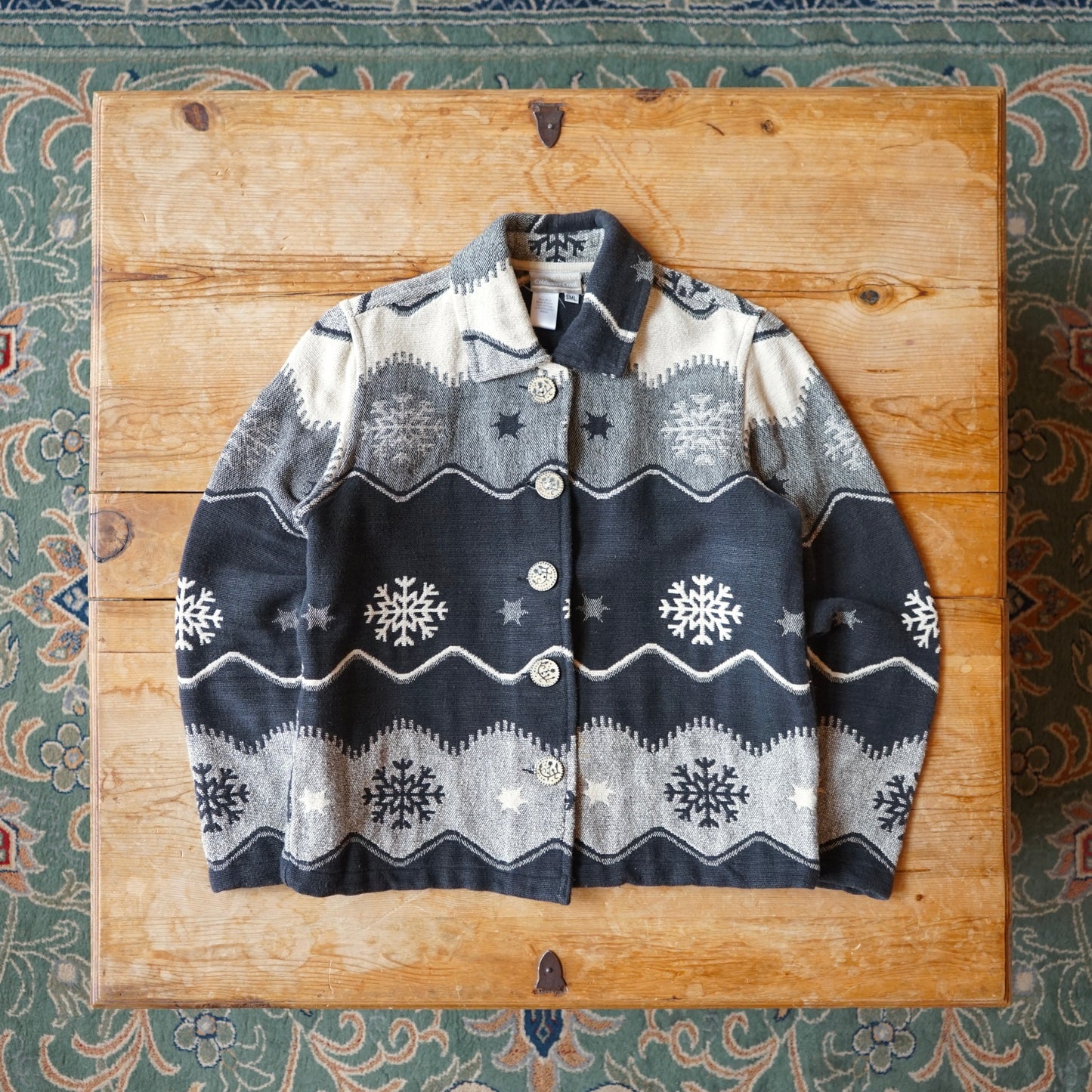Vintage Coldwater Creek Tapestry Snowflake Jacket Size S/M