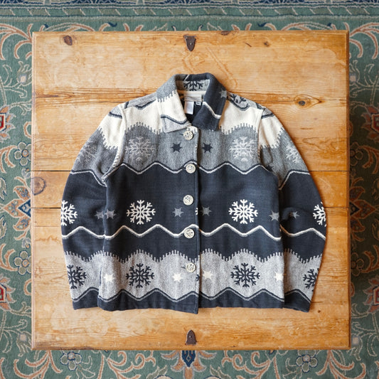 Vintage Coldwater Creek Tapestry Snowflake Jacket Size S/M