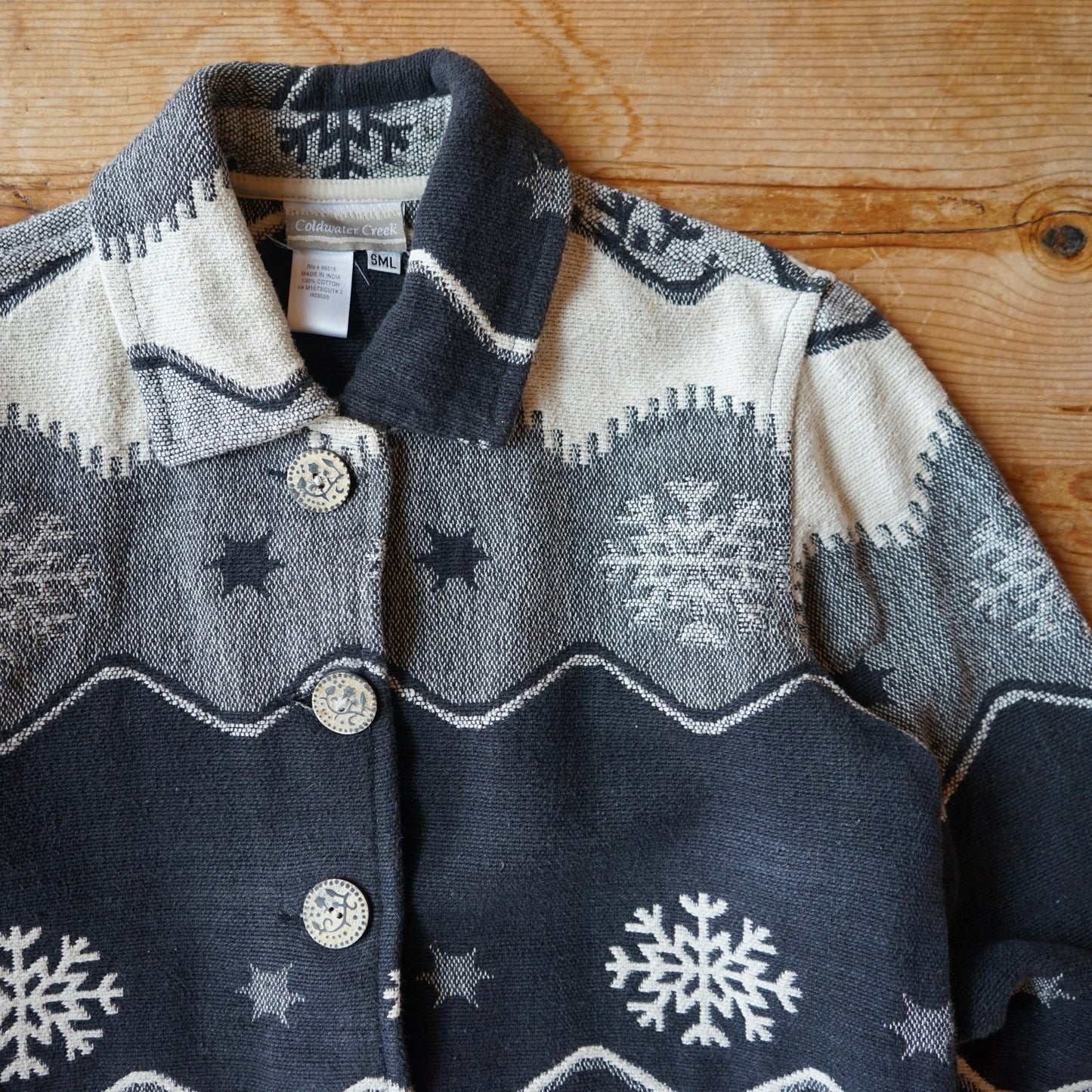 Vintage Coldwater Creek Tapestry Snowflake Jacket Size S/M