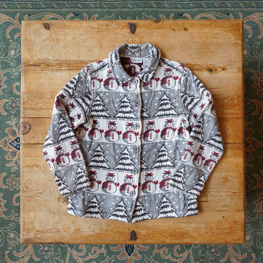 Vintage Breckenridge Snowman Winter Tapestry Jacket Size PM