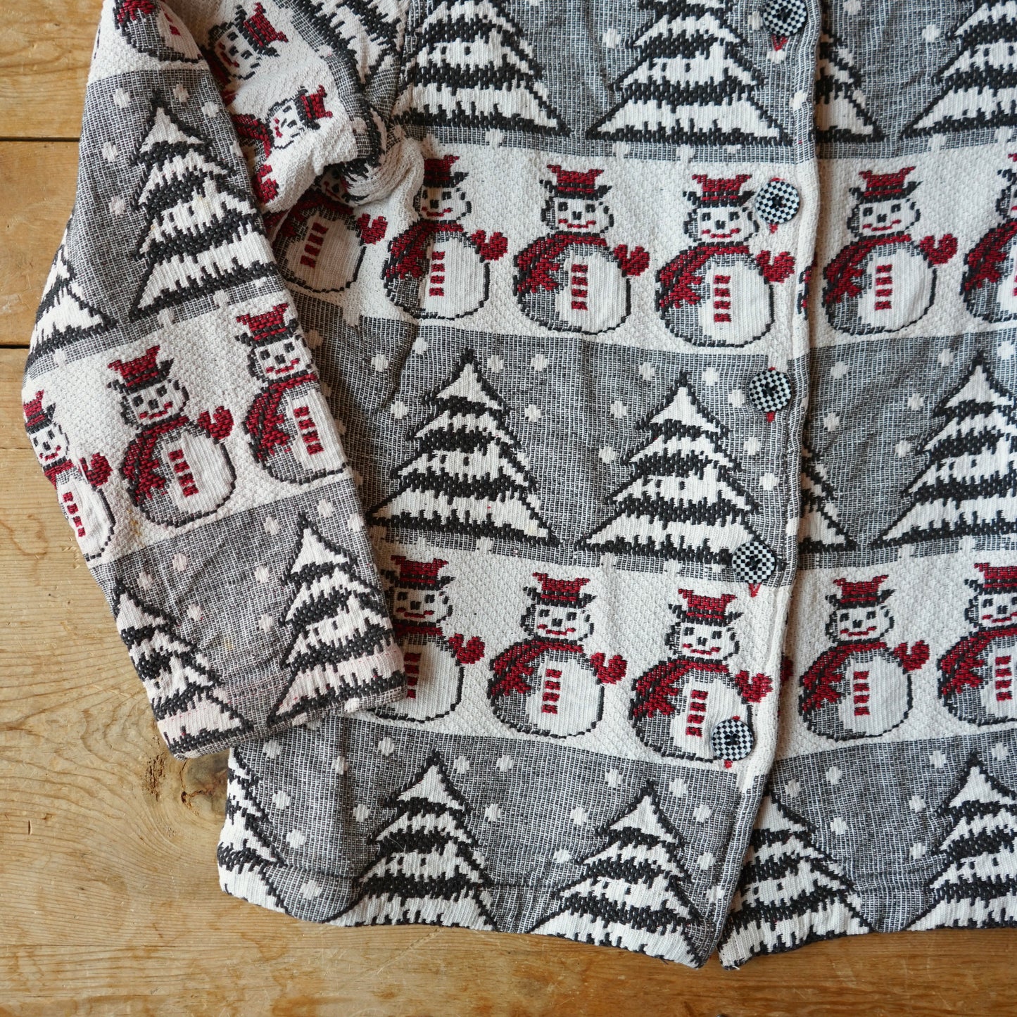 Vintage Breckenridge Snowman Winter Tapestry Jacket Size PM