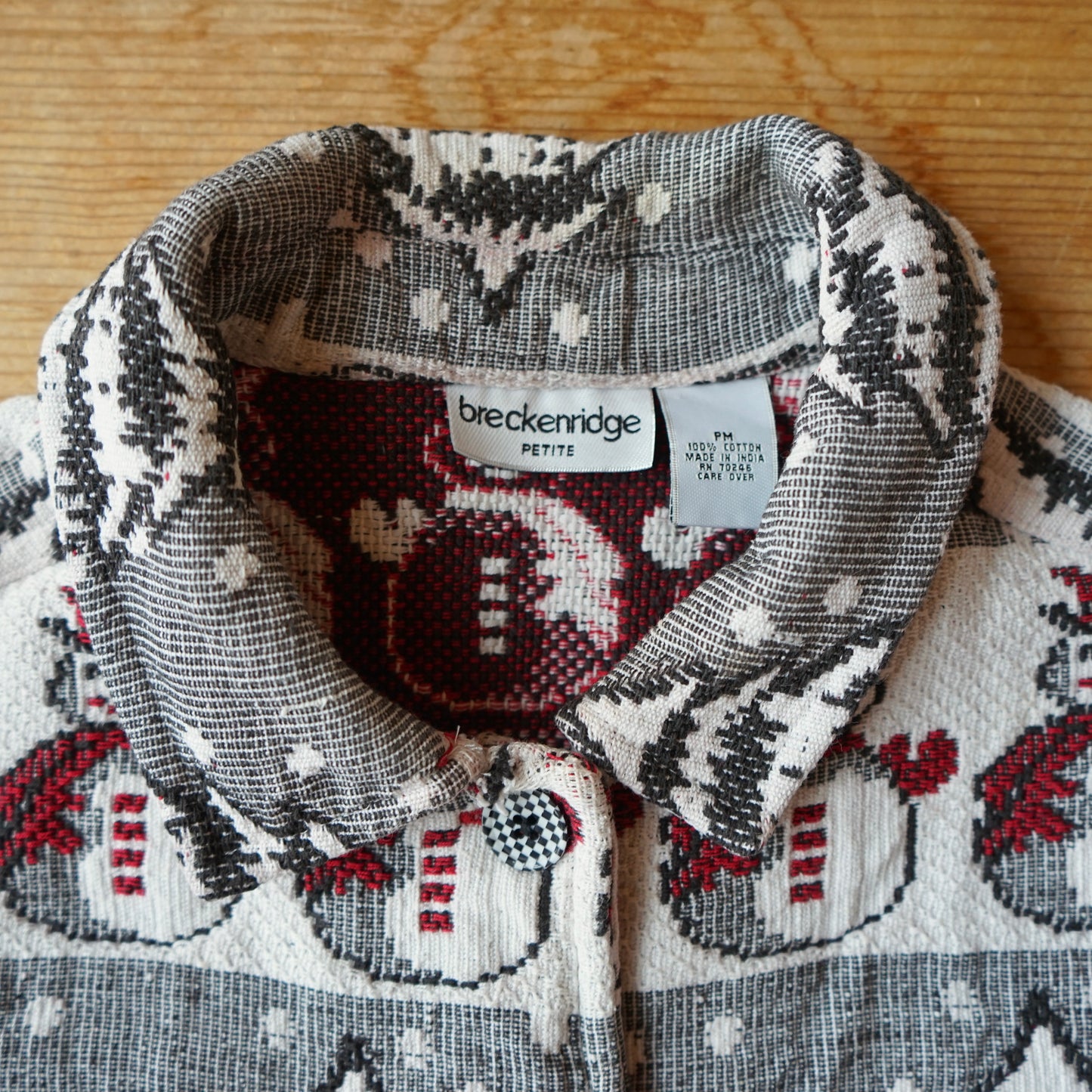 Vintage Breckenridge Snowman Winter Tapestry Jacket Size PM