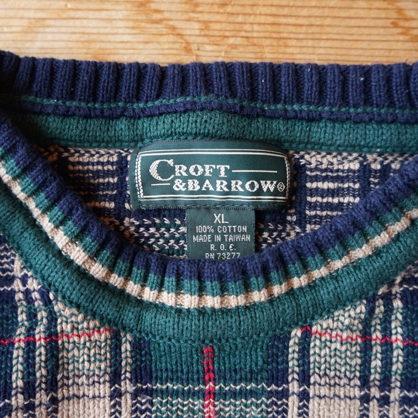 Vintage 100% Cotton Croft & Barrow Sweater Size XL