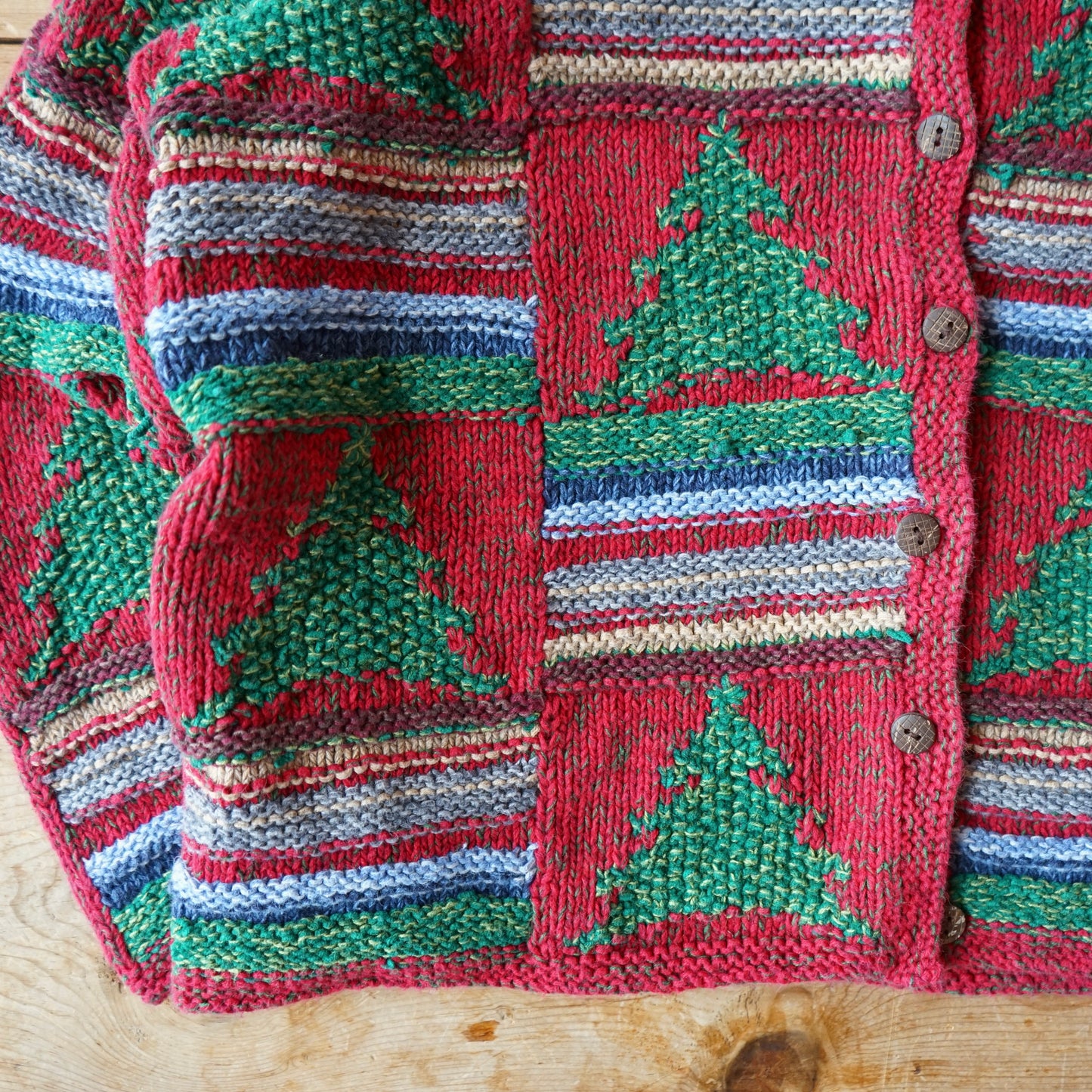 Vintage David Brooks Christmas Knit Button Up Size M