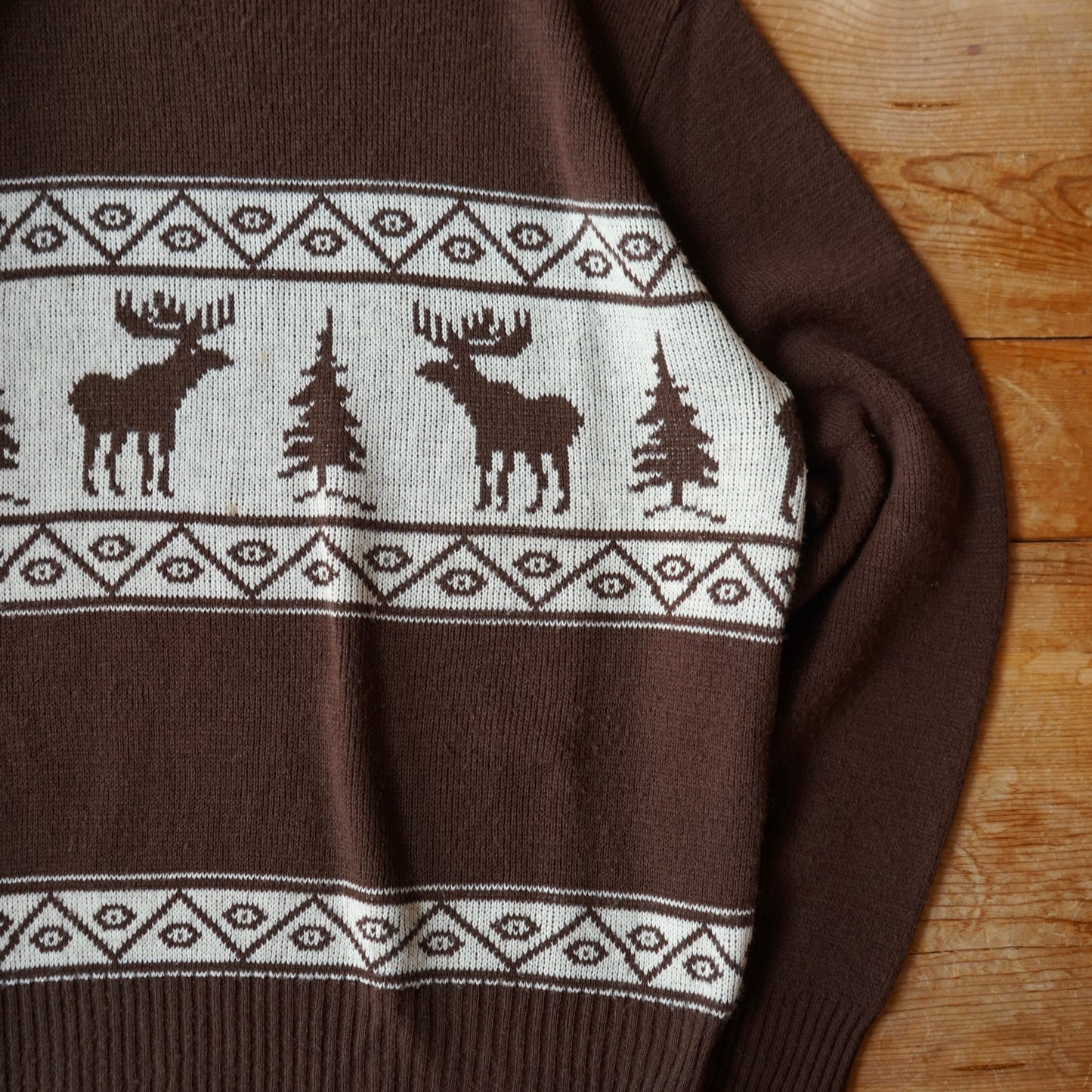 Vintage Riff Raff Brown Moose Winter Sweater Size M/L