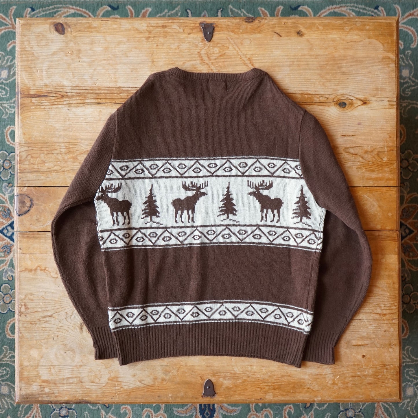 Vintage Riff Raff Brown Moose Winter Sweater Size M/L