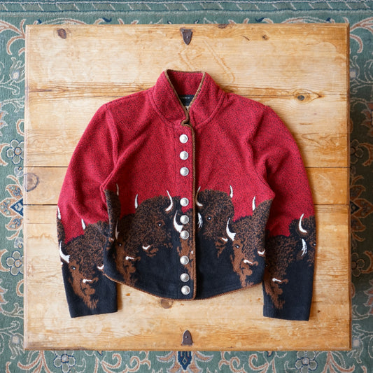 Vintage County Clothing Co Cropped Bison Button Up Size M