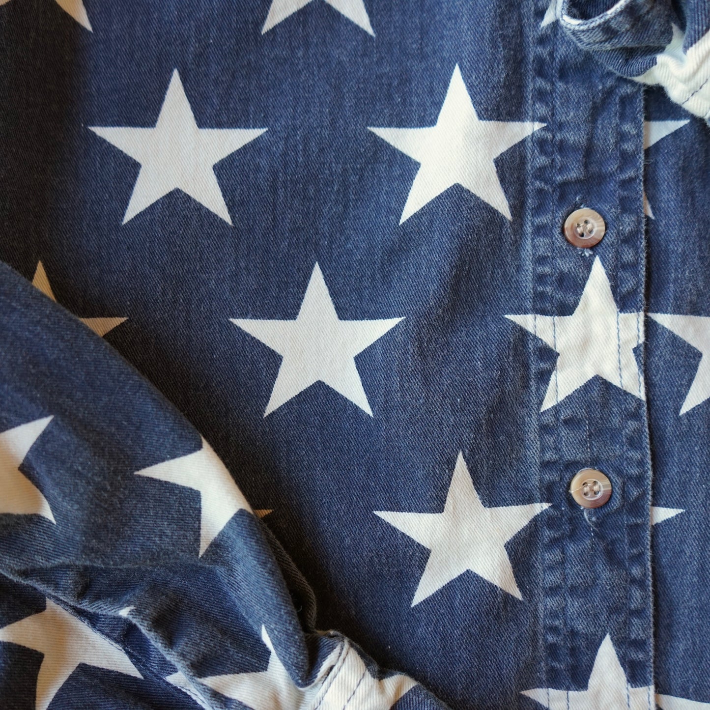 Vintage Western Andrews Blues Star Button Up Size L